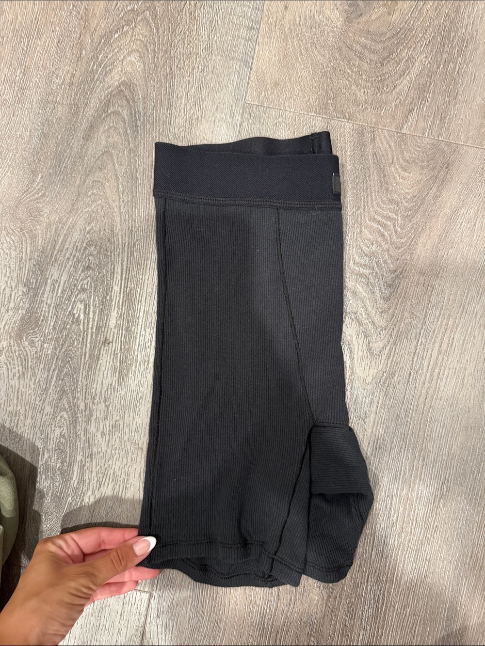 SKIMS Black Ribbed Bike Shorts